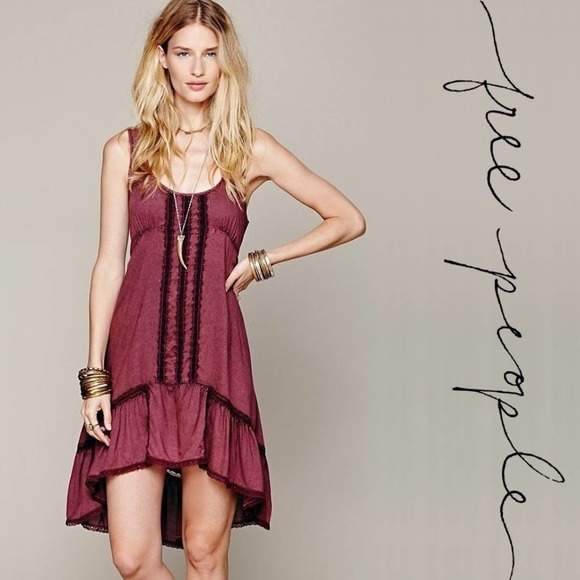 Free People Dresses & Skirts - Free People Parisian Slip Dress in Dusty Plum